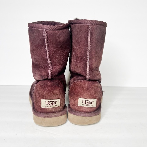 UGG Classic Short Purple Sherpa Suede Boots Winter Snow Size 7 Women’s - Picture 4 of 6